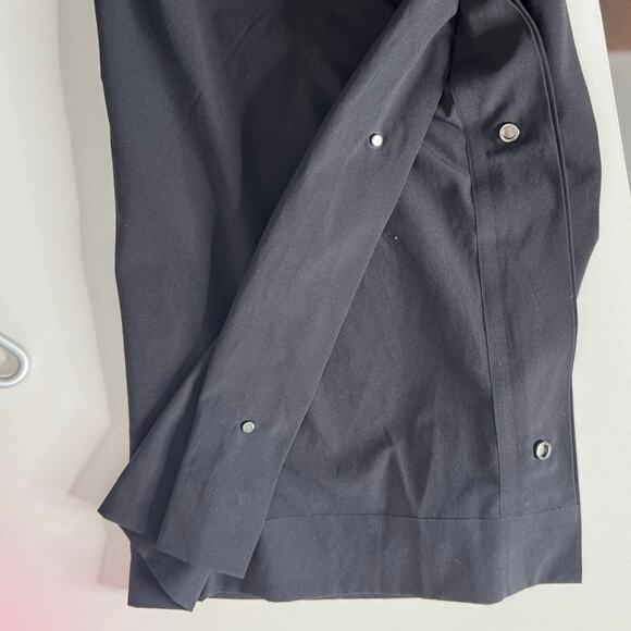 Athleta Size 2 Black Tribeca Wide Leg Crop Pants Snap Split Hem Athleisure Zip - Picture 10 of 11